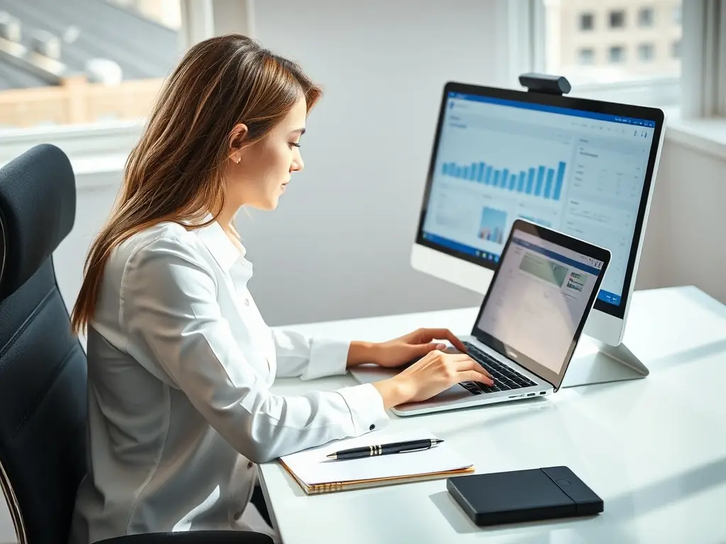 A professional using advanced software to analyze media trends and identify potential opportunities for a client's brand.